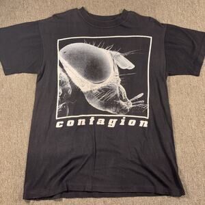 Vintage 90s Contagion Band Tour Shirt Large Mosquito Black EDM